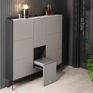 Flip shoe cabinet rack with seat